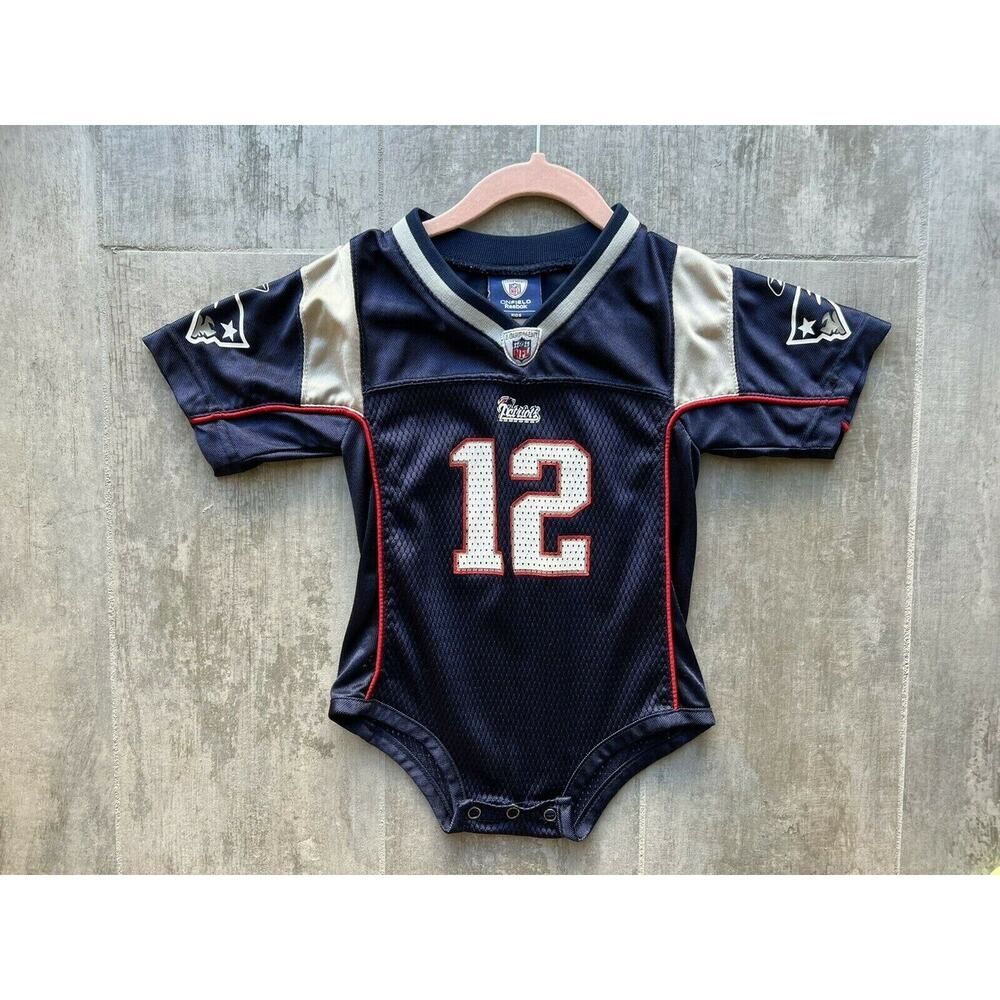 NFL Patriots Brady Jersey One Piece Collectible Reebok OnField RARE Romper 24M